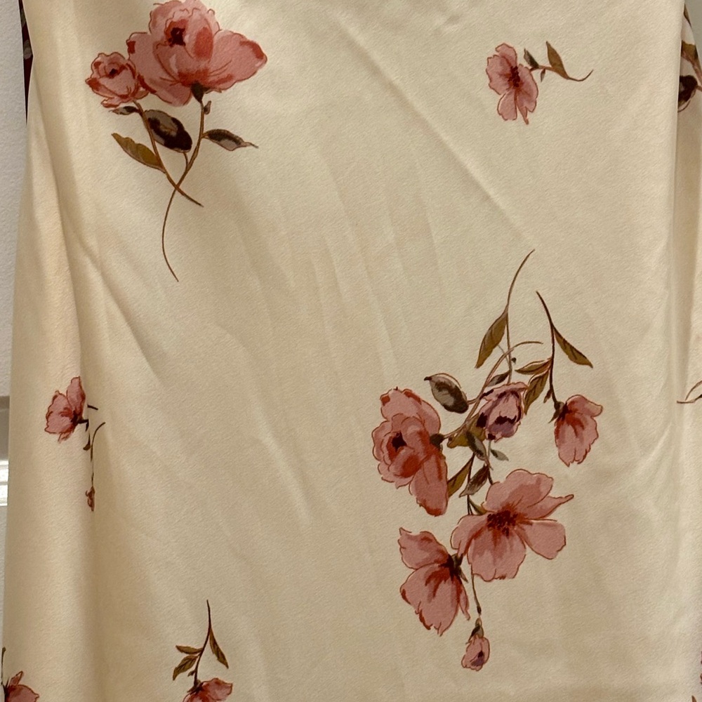 ⌛️sale⌛️ NWOT Old Hollywood back cutout satin and lace Floral dress- L - Picture 5 of 8